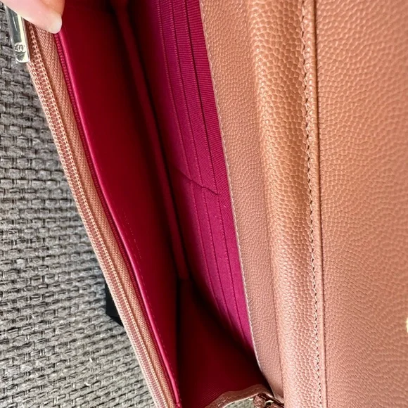 Brand New CHANEL 23P Beige Caviar GHW CC Wallet On Chain WOC with Receipt - Picture 13 of 14